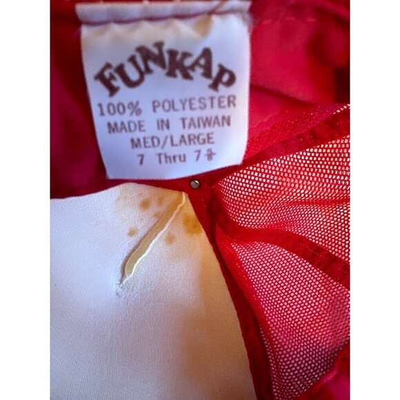 Keg N Kork Vintage Funkap Red & White Trucker Hat Adjustable Mesh Cap Med/Large - Picture 5 of 5